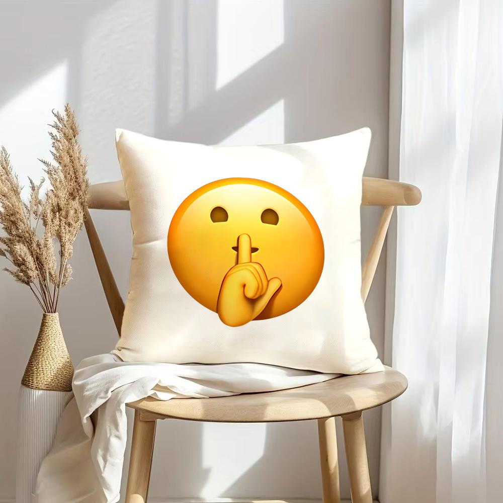 Federa per Cuscino Faccina Emoji Morbida Copricuscino in Peluche | Federa Decorativa Double-Sided | Arredo Casa Divano Camera da Letto