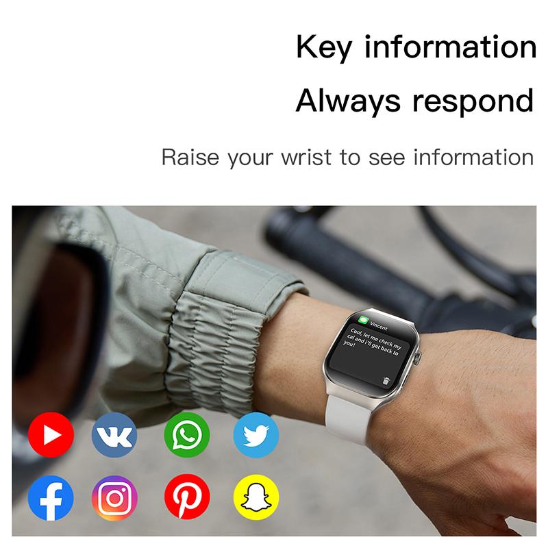 Zakrzywiony Smartwatch 2,01 cala Pełny Dotyk Smart Bransoletka Ćwiczenia na Świeżym Powietrzu Monitorowanie Tętna Smartwatch