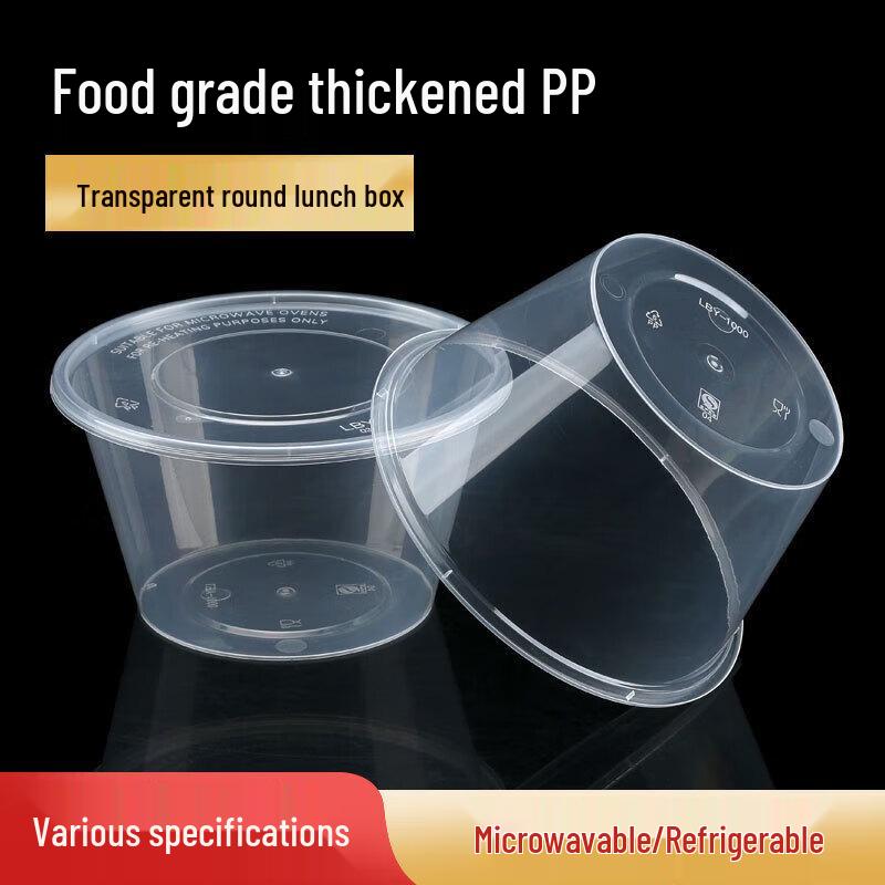 Disposable Round Plastic Takeout Bowl with Lid