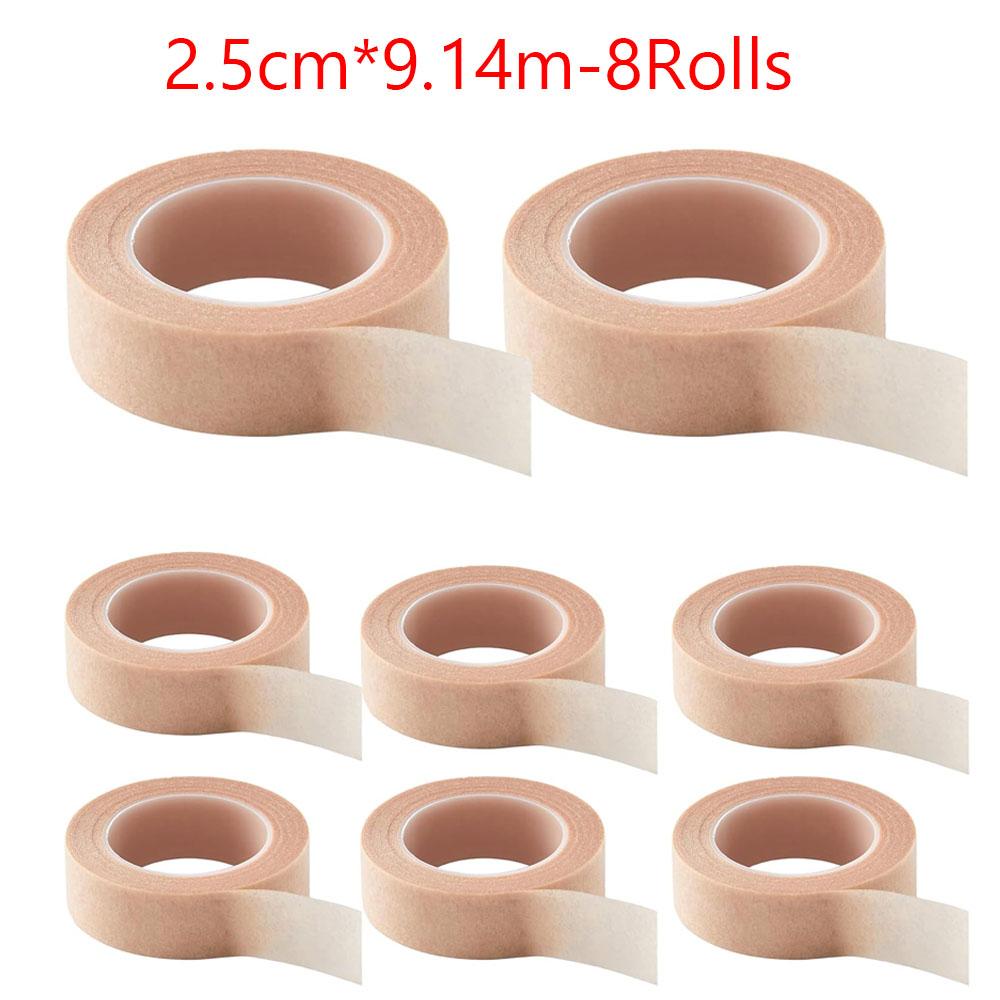 8 Rolls Beige Tape Flexible Skin Tape Breathable Nose Tape Self Adhesive Gauze Tape for Wound Injuries Swelling Sports