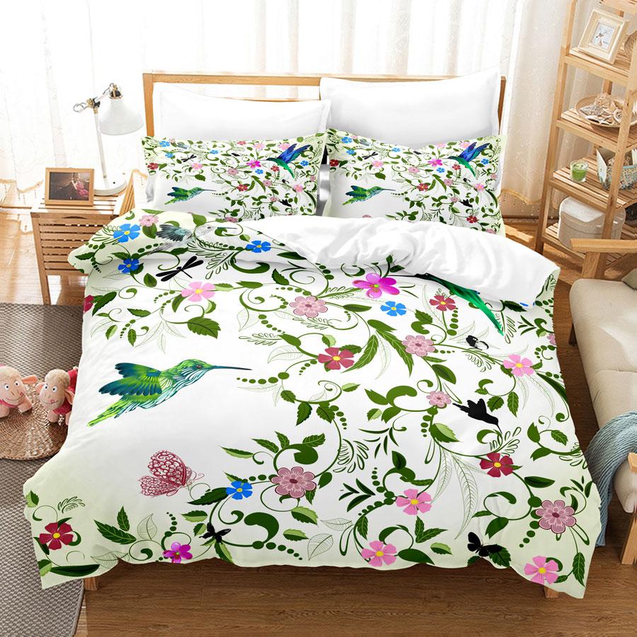 Flower Duvet Cover Set For Girls Women Bedroom Decor 3d Digital Print Polyester Comforter Cover Quilt Cover King Queen Full Size