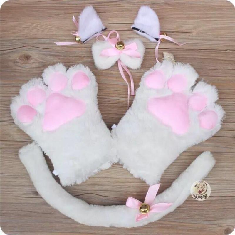 Act cute suit, cat claw gloves, bear claws, maid cat lady cat claw bow tie, animation peripheral cos accessories gloves