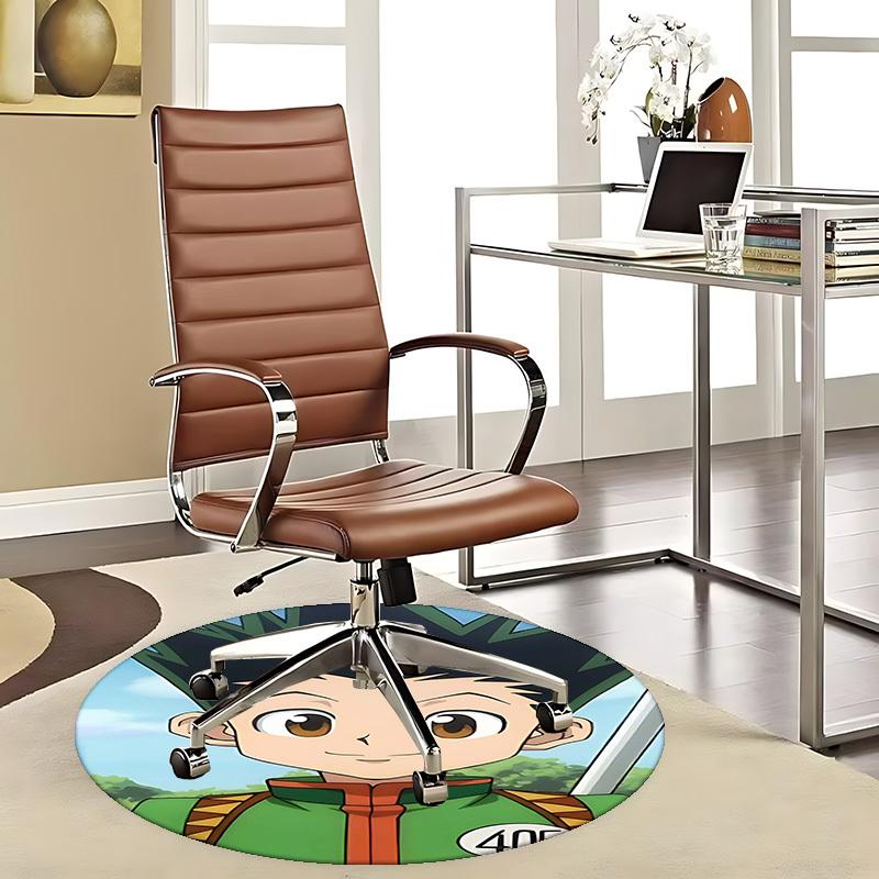 

1pc Anime Cartoon Design Round Carpet - 405 Chair Mat for Office, Home Decor, Living Room, Bedroom, Game Room & Dormitory (Festival Gift, Non-Slip).W0 80cm by 80cm