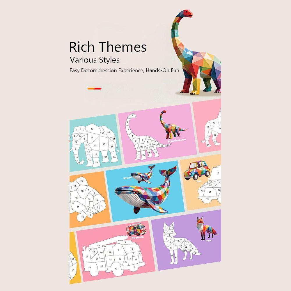 Funny Multicolor Geometric Sticker Puzzle Cartoon Interaction Game Diy Sticker Multi-Theme Kindergarden Collage Gift