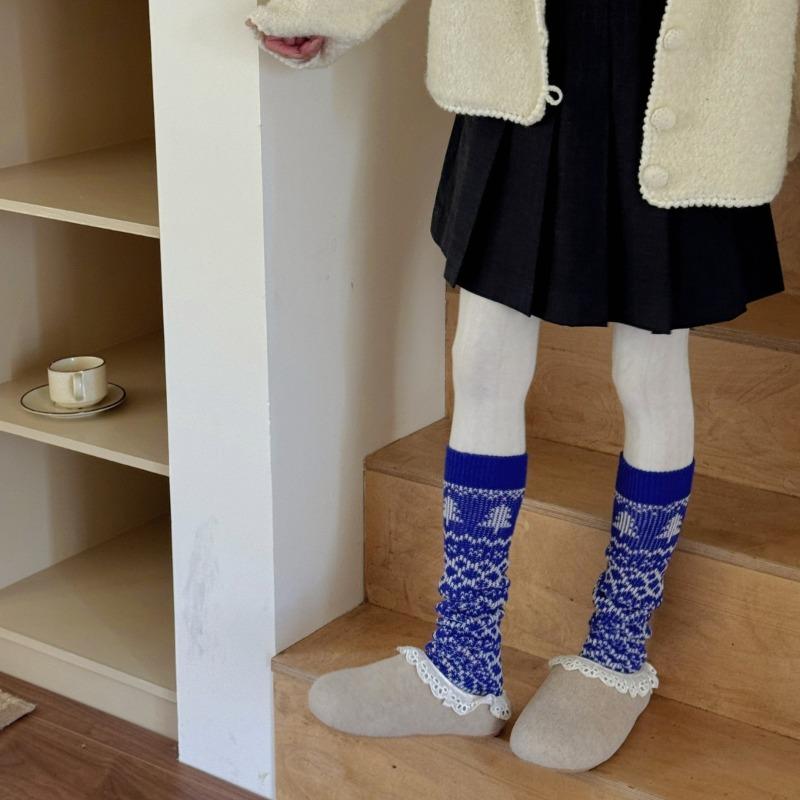 Dui Dui Socke, Dicke und warme Beinsocken für Mädchen, um ihre Fersen zu schützen und im Herbst und Winter darauf zu treten