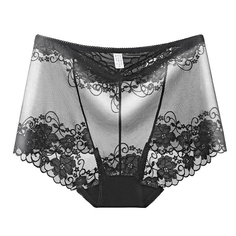 Plus Size Seamless Lace High Waist Tummy Control Panties (90-300 Lbs)