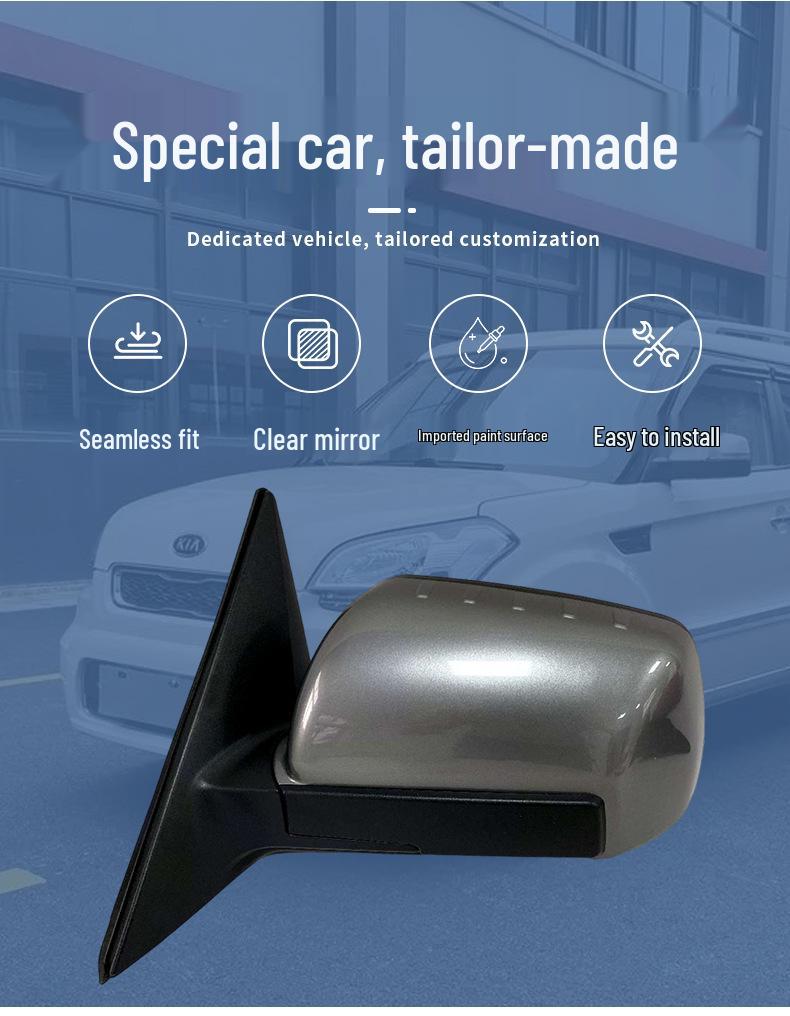 Rearview Mirror Assembly for Kia Soul (2010-2013) - Paint Folding, Reflective, OEM Quality