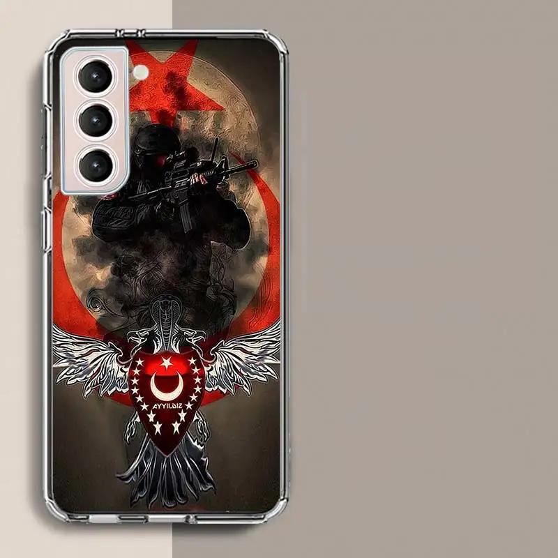 Turkey Turkish Flag Phone Case For Samsung Galaxy S25 Edge S24 S23 FE S21 S20 Plus S22 S26 Ultra Cover Clear Cases TPU Capa Shel