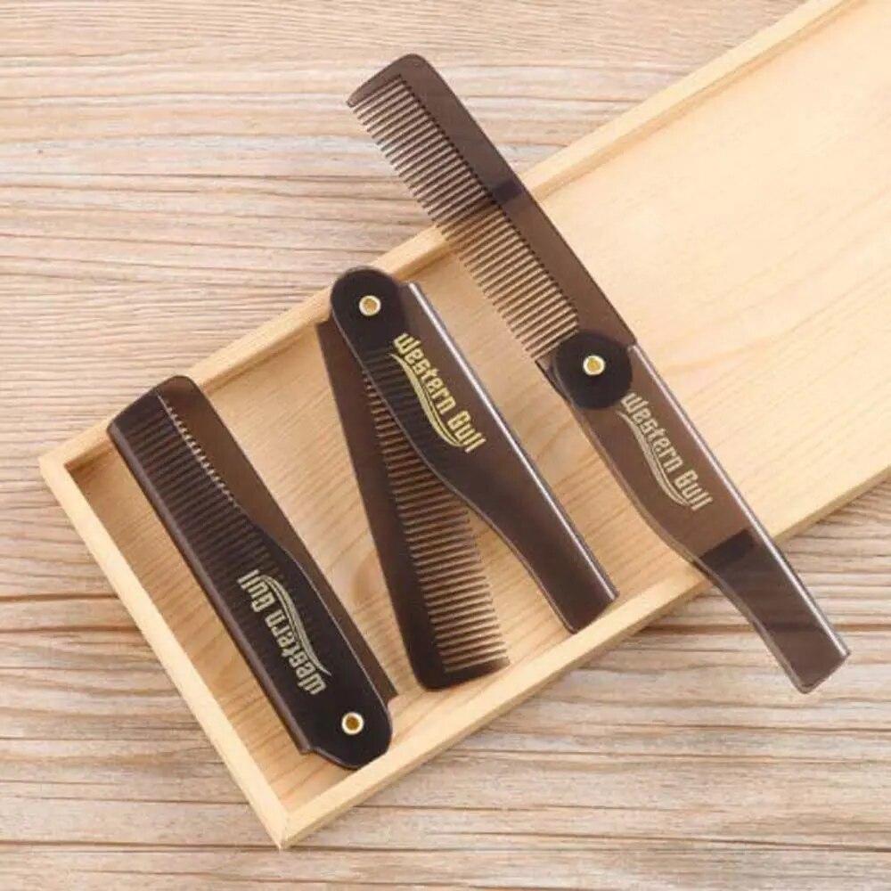 Tragbarer Friseur-Bartkämme, Haar-Accessoires, Ölkopfkamm, Klappkamm, Männer-Haarbürste, Haar-Styling-Tool