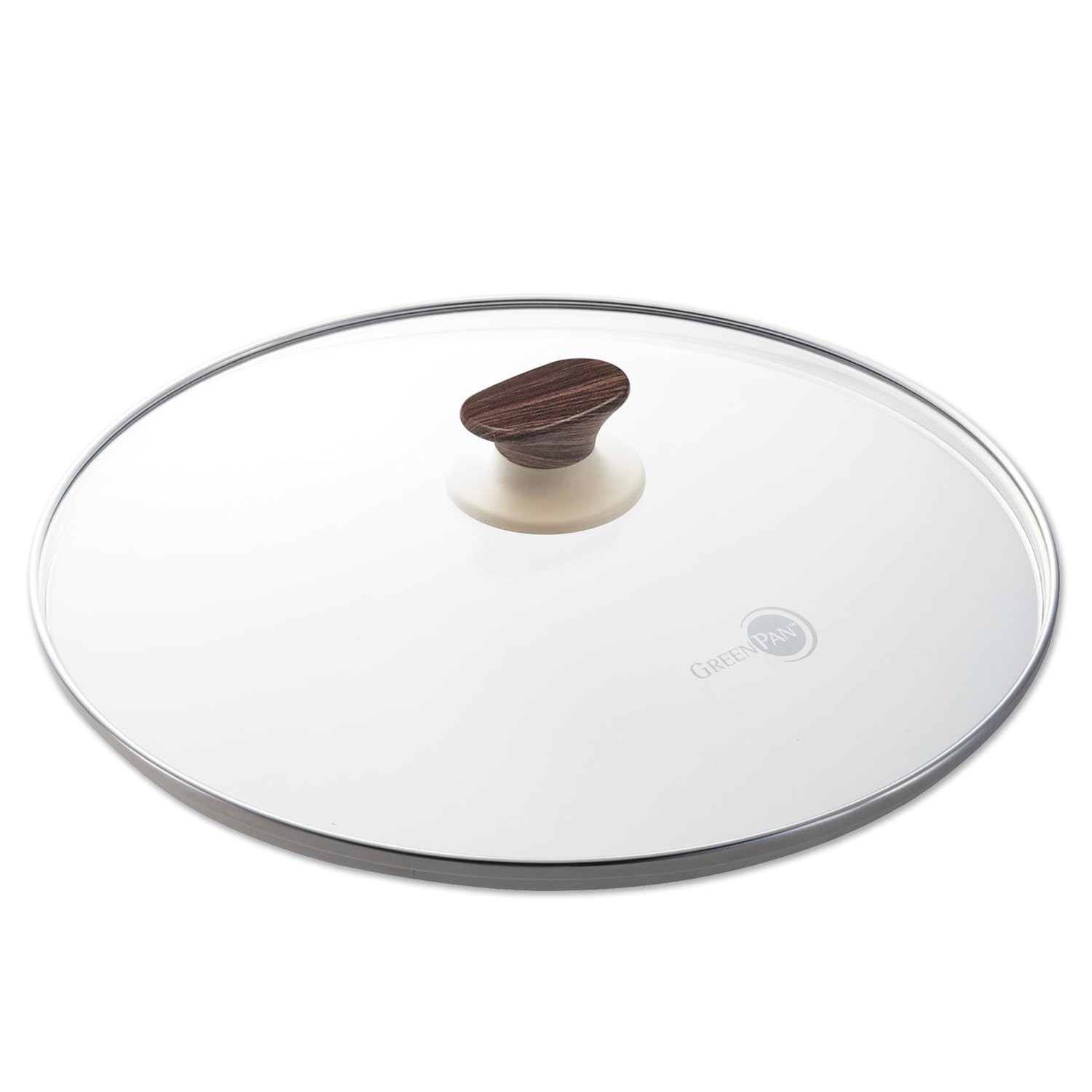 

Крышка стеклянная GreenPan 28 см Полностью физически упрочненная Эксклюзивная ручка WoodBee Не нагревается Вид дерева CW002467-002