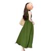 2026 Summer French Green Sleeveless Children's Beach Resort Long Dress