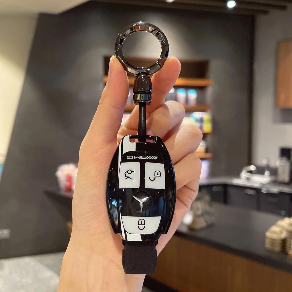 Car Remote Key Case Cover For Mercedes Benz A C E S G Class GLC CLE CLA GLB GLS W177 W205 W213 W222 X167 AMG QV2