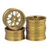 Mxfans 4-Pack Golden Y-Wheel Aluminum RC Wheel Rims for RC 1:10 On-Road Racing Cars and Drift Cars