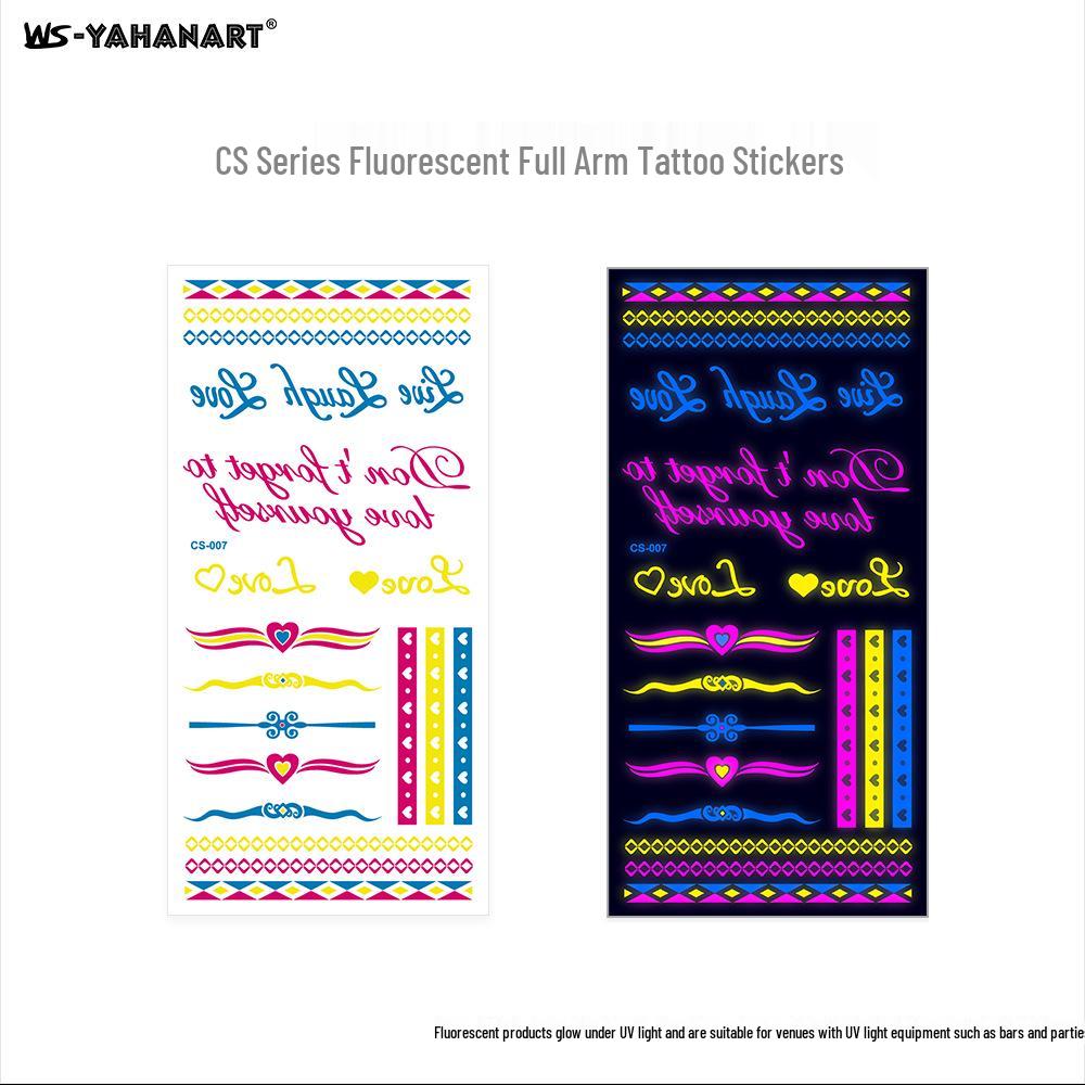 Creative Fluorescent Waterproof Full Arm and Face Tattoo Sticker