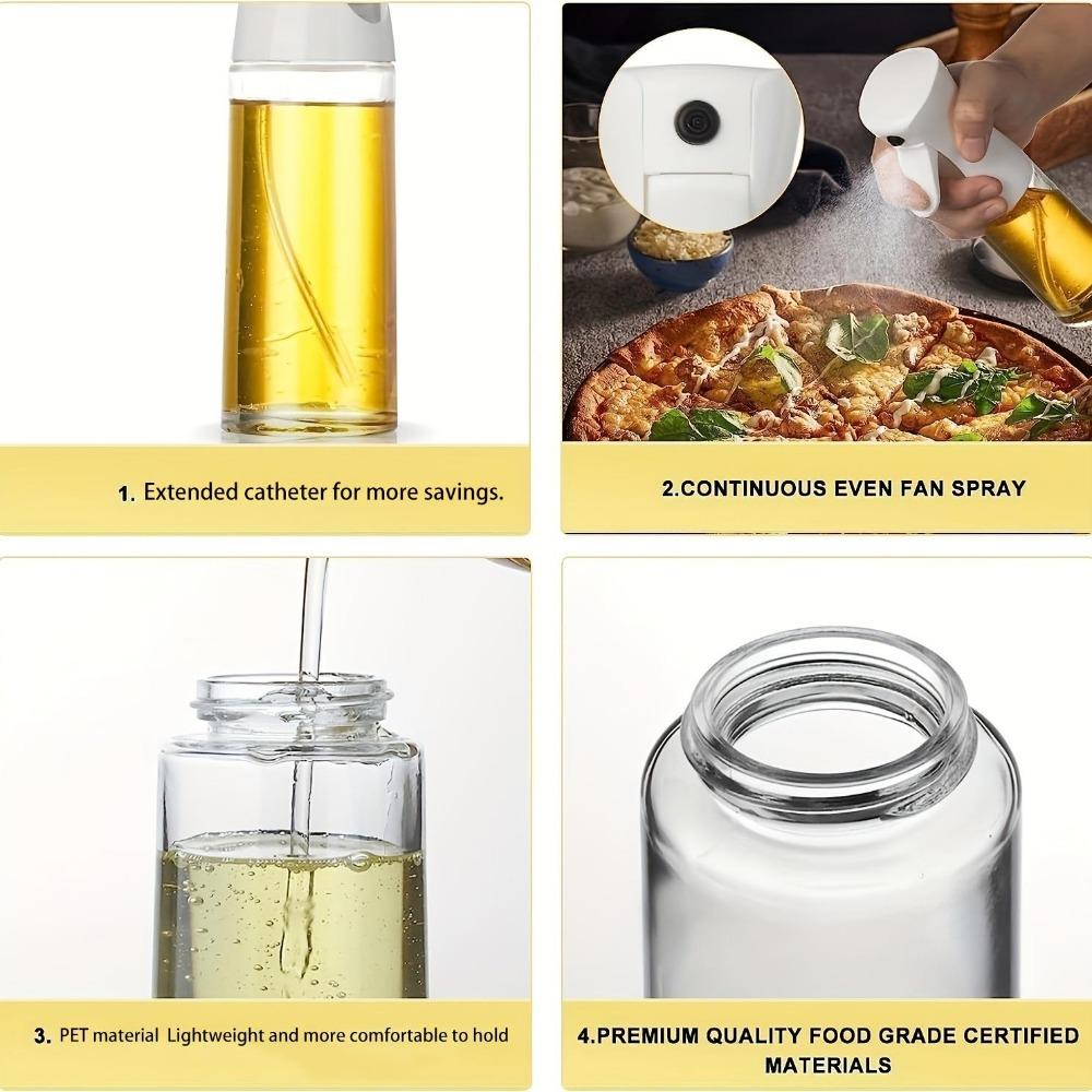 Oil Spray Bottle, 300ml Vinegar Spray Dispenser, Dressing Spray, Grilling, Olive Oil, PET Material, for Kitchen