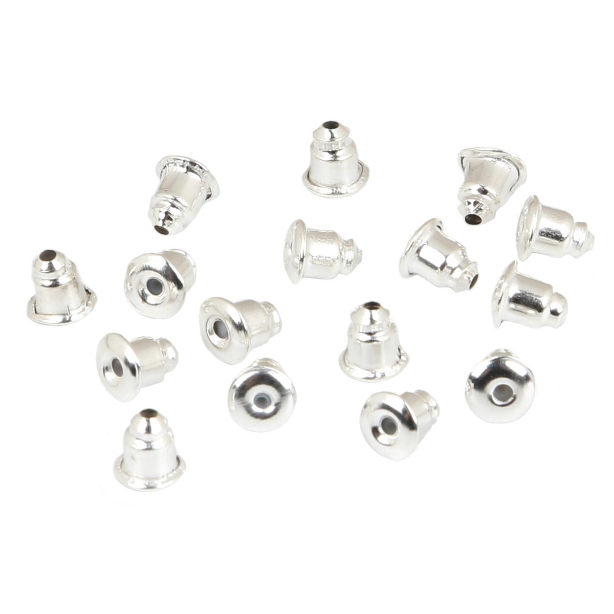 

Железные пластиковые беруши для изготовления сережек DIY, аксессуаров для изготовления ювелирных изделий 5x6mm 100pcs серебряный