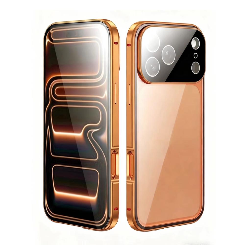 For iPhone 17 Pro Max Tempered Glass Phone Case For iPhone 17 Air 16 15 14 13 12 11 Pro Max 360° Double Sided Magnetic Protective Cover