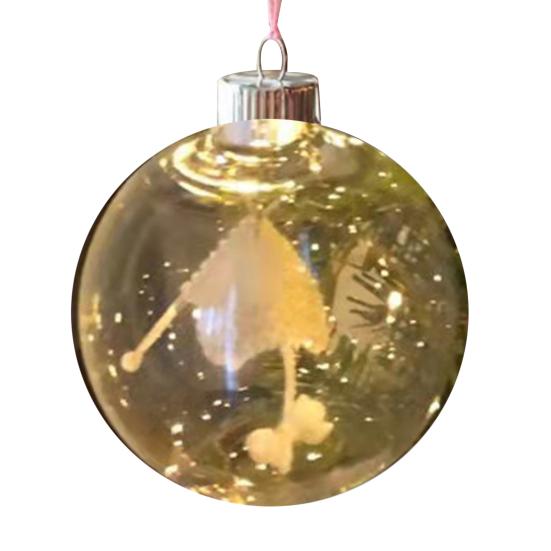 Holiday Sewing Snow Ball Ornament Plastic Clear Balls Xmas Hanging Ornament Seamstress Gift for Knitters Yarn Lovers