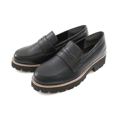 [AmiAmi] Loafers, Platform Loafers, Black, Lightweight, Black, Women's, Comfortable Loafers, Stylish, Enamel, Easy To Walk In, SY405 (L (23.5cm-24.0cm