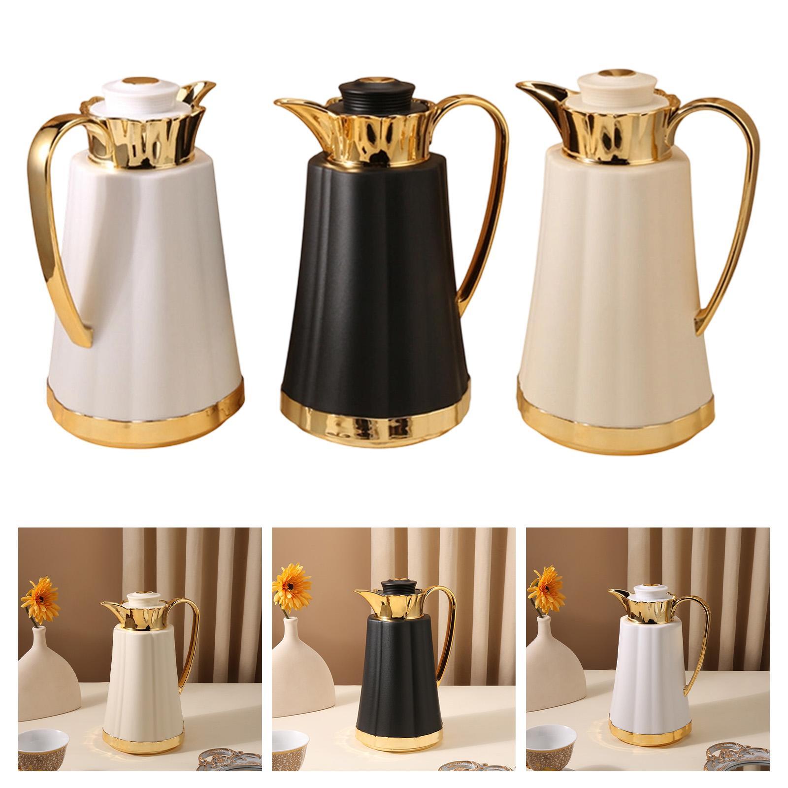 Arabic Insulated Coffee Pot, Arabic Insulated Kettle with Glass Insert,