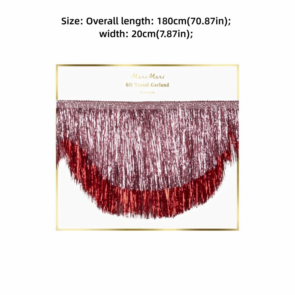 Multicolor Drizzle Garland Encryption PET Tassel String Thickening Background Ornament Metallic Foil Fringe Birthday Decoration