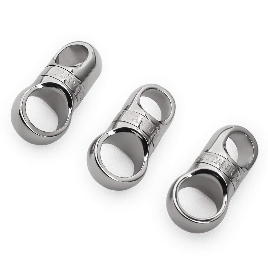 FEGVE Titanium Key Ring, Car Key Holder, Men's Smart Key, Metal Fittings, 360° Rotating Connector, Anti-Lost (3 Connectors)