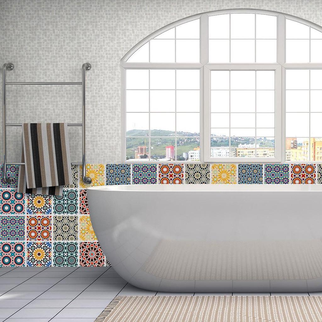 Traditional Islamic Design Crystal Tile Sticker for Kitchen & Bathroom, Anti-Stain, SJ004