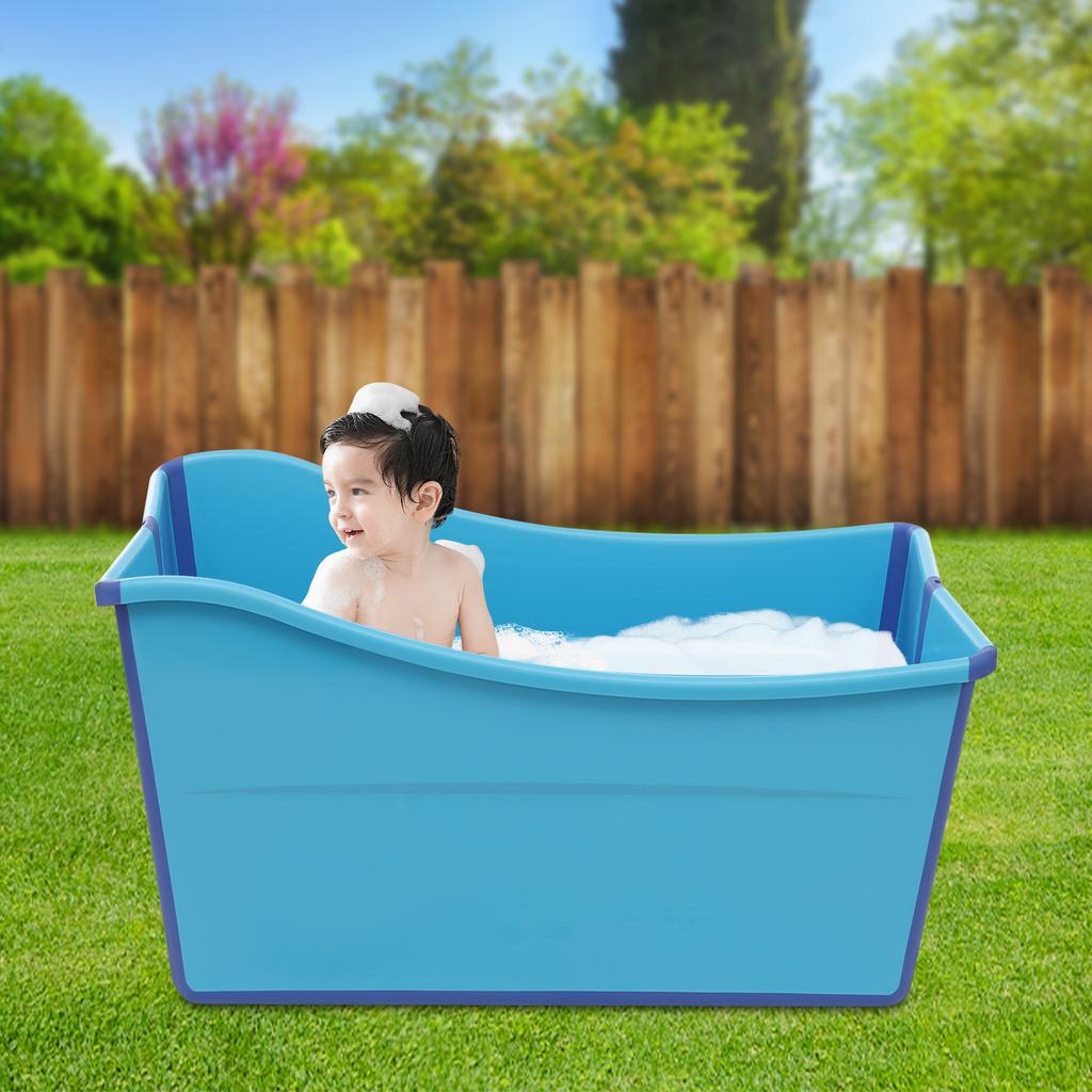 Große faltbare Badewanne, zusammenklappbare tragbare Wanne für Erwachsene & Reisen, tiefe Entspannungs-Spa-Wanne, kompakte Aufbewahrung, leicht