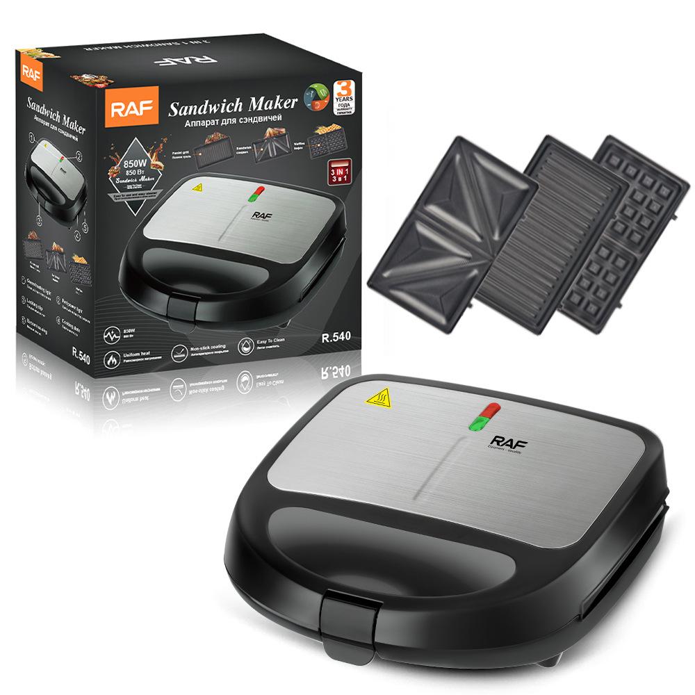 3-In-1 Sandwich Maker Breakfast Machine Double-Sided Heating Multifunctional Toast Waffle Maker