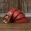 Bold and Thickened Retro Copper Buckle Belt Men's High-end First Layer Cowhide Genuine Leather Belt