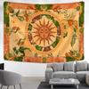 VIKAMA Fresh Green Sun God Tapestry BohemianStyle Bedroom Headboard Decorative Backdrop Room Decoration