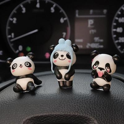 8 bucăți/set Accesorii pentru mașină Panda drăguț Jucării amuzante pentru interior Decorare mașină Tablou de bord Mini desene animate Bricolaj Ornament auto Accesorii decor