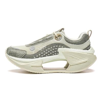 Li Ning Absolute Shadow 3 Trendige Leichte Dämpfende Laufschuhe Damensneaker Weiß Grau AZGW064-2