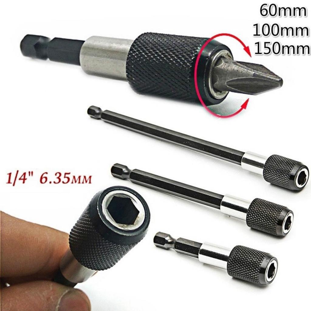 60/100/150mm 1/4 Quick Release Hex Shank Electric Drill Screwdriver Bit Holder 3/1pcs Set