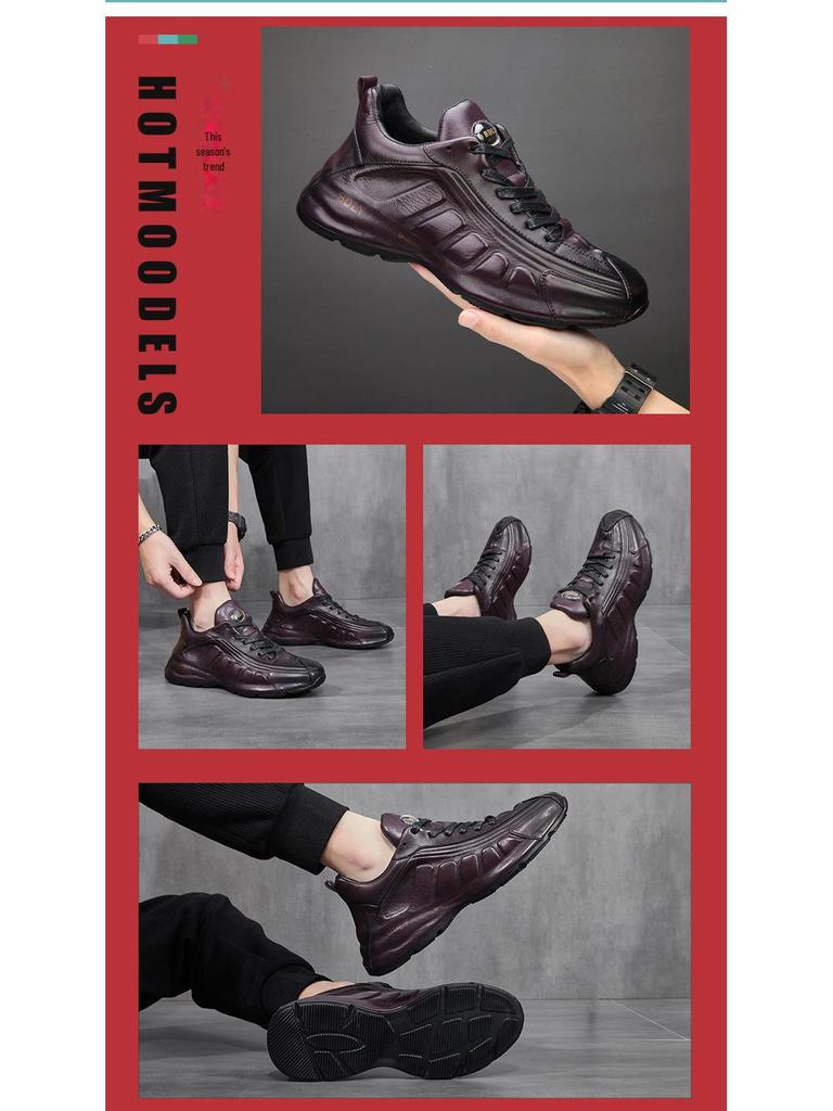 European 2023 Men's Leather Embossed Retro Trendy Casual Shoes
