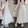 Long Knit Tiered Flared Maxi Soft Thick Fabric with Elastic Solid Stylish and Cute for and Spring [OGCPWYQZ] Women's Skirt, A-Line Skirt, Waist,