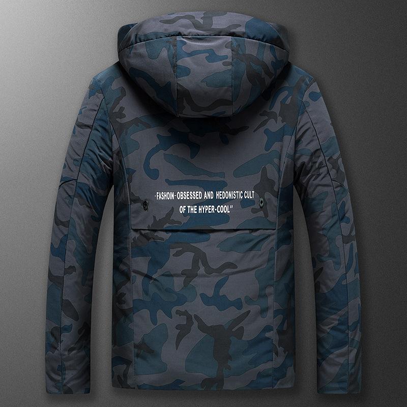 Men's winter new cotton-padded clothes Men's youth fashion velvet thickened camouflage large size loose cotton clothes
