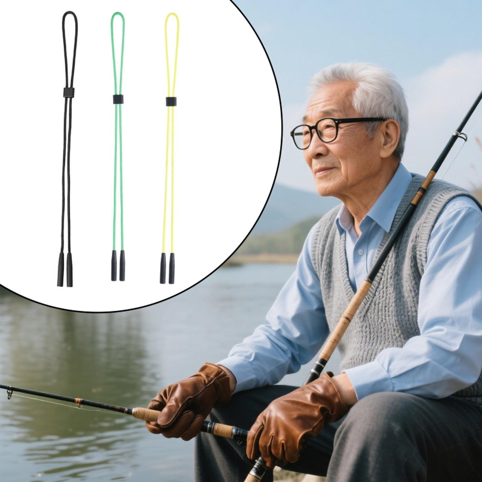 

Набор из 3 шнурков для солнцезащитных очков с защитой от скольжения, регулируемые полиэстеровые шнурки Black Yellow Green