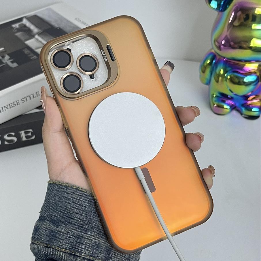 Multi-Functional Magnetic Phone Case with Color Changing and Frosted Effect for iPhone 16 15 14 13 12 11 Pro Max Magsafe Cover