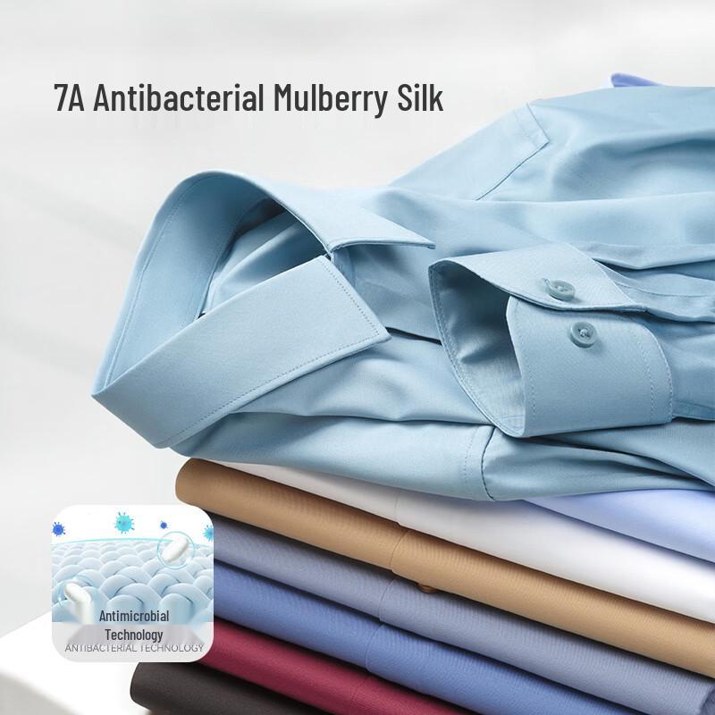 Hodo Men's Solid Color Business Casual Long Sleeve Shirt