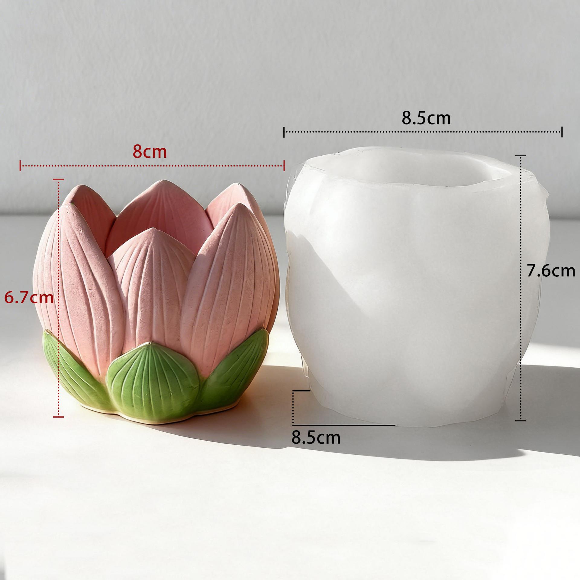 Silicone Mold Flower Shape White Diy Candle Holder Mold Rose Flower Cup Mold Silicone For Home Decor Aromatherapy Decoration