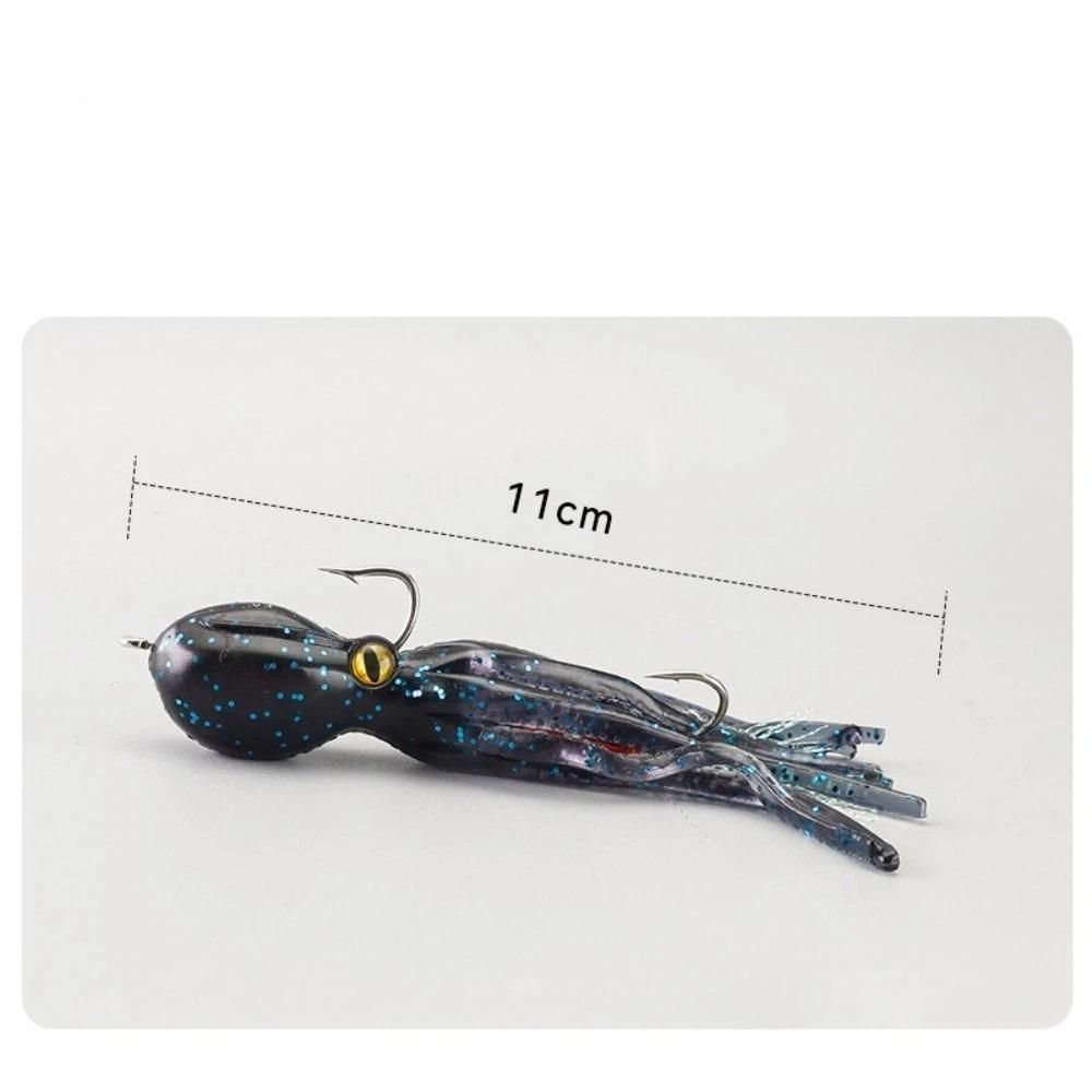 2pcs Built-in Counterweight Fishing Lure 11cm Length 22g Weight Artificial Bait Long Tail Silicone Material Squid Skirts