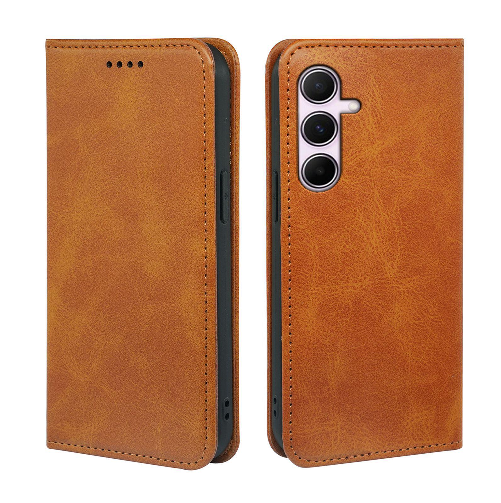 

Кожаный чехол-книжка Samsung S24FE/S25/S22 Galaxy S24 жёлтый