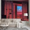 Imitation 3D Window Landscape Tapestry Wall Hanging Sunshine Beach Moonlit Night Wall Tapestry Art Home Decor Curtain Blanket