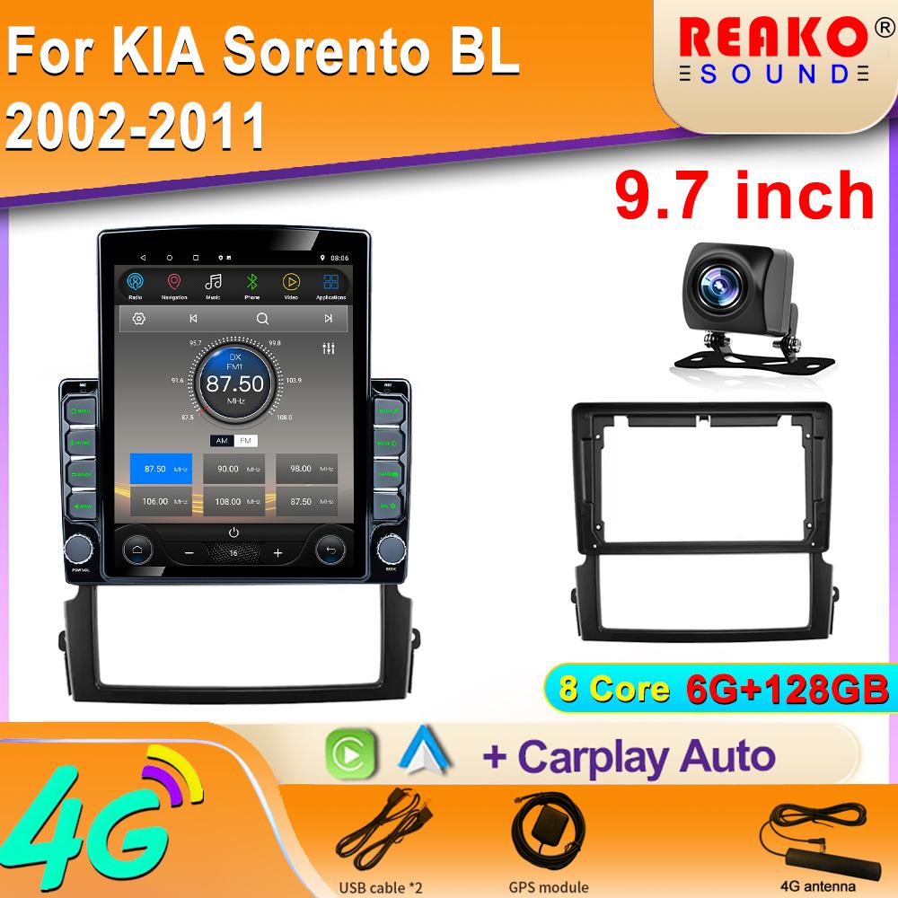 9,7" Vertikální styl Tesla obrazovka Android autorádio pro KIA Sorento BL 2002-2011 Multimediální přehrávač Carplay Navigace GPS 2din