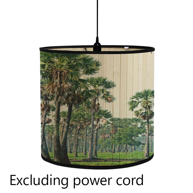 Kwiatowy Ptak Nadruk Klosz Lampy Składany Retro Bambusowy Klosz Lampy Ręcznie Robione Zielone Rośliny Klosze Lampy