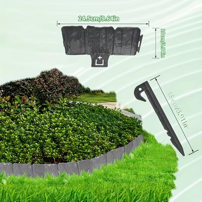 10pcs L-shaped Two-in-one Imitation Stone Fence, Small Garden Garden Yard Fence, Green Plant Enclosure for Indoor and Outdoor