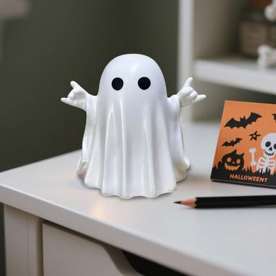 Halloween Geisterdekoration Niedliche Gruselige Geisterfiguren Lustige Geisterornamente Harz Innenbereich