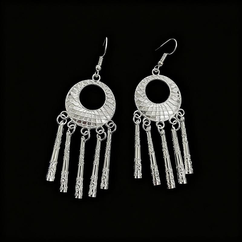 Ethnic style earrings Alloy silver-plated Miao ethnic minority Dong Yi earrings Earrings
