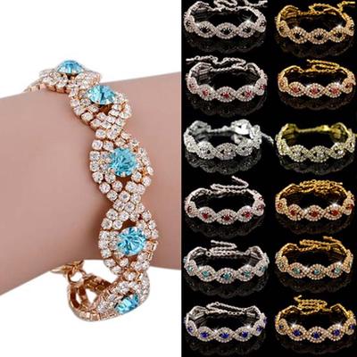 Women's Elegant Wedding Banquet Bangle Cocktail Party Rhinestone Bracelet